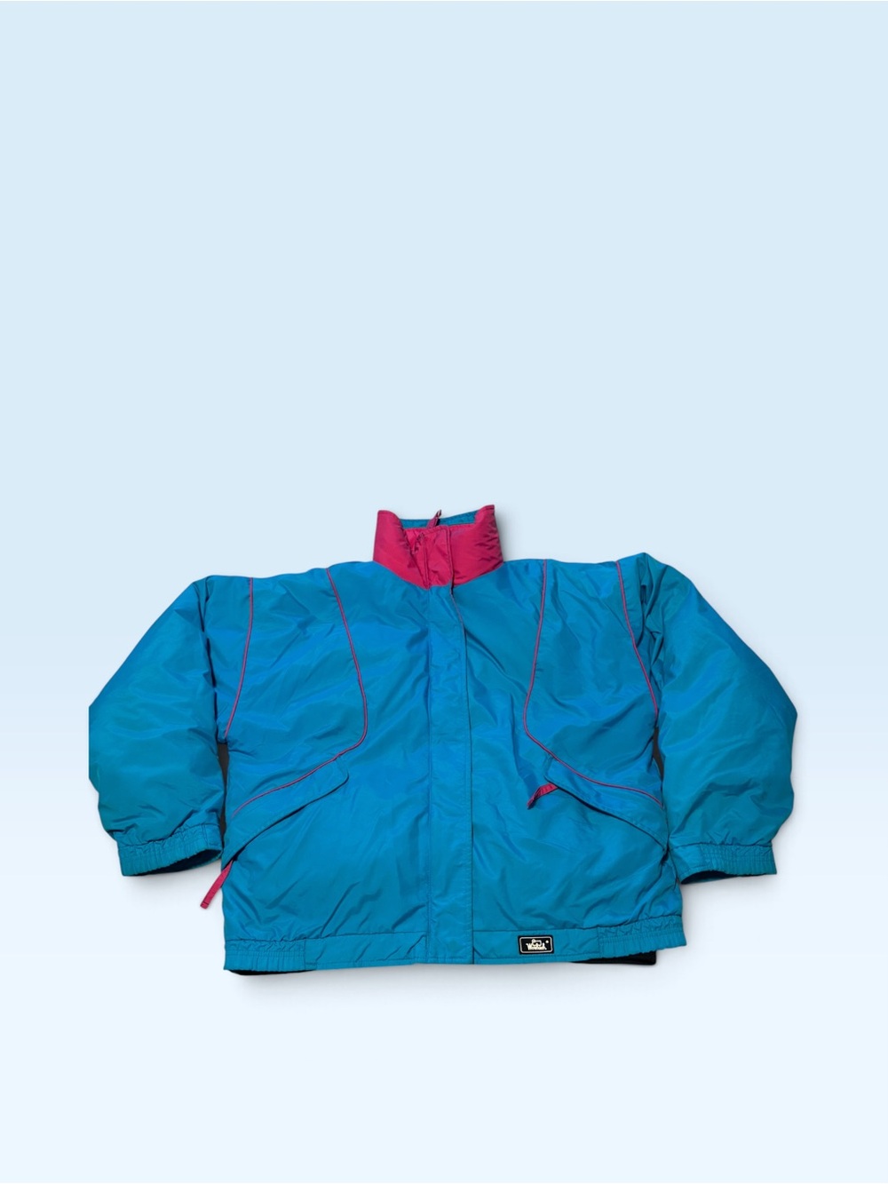 Woolrich Bright Teal Ski Jacket with Pink Trim